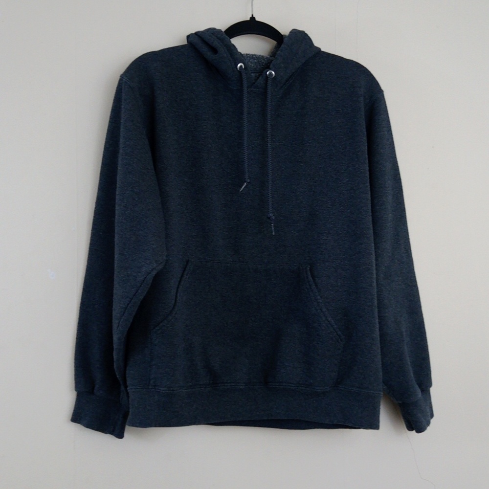Charcoal Gray Basic Pullover Hoodie Sweatshirt Top - image 1